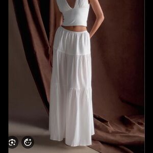 Meshki White Maxi Skirt